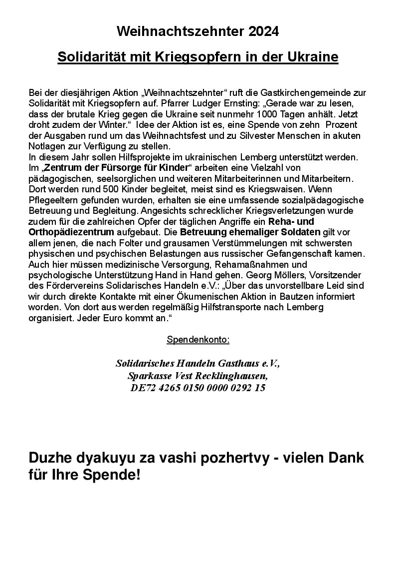 Weihnachtszehnter 2024 RZ 1